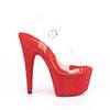 Pleaser - BEJEWELED708DM Sandale à bride à la cheville, Pole dance chaussures - Chaussures de pole dance - Rouge/Transparent Product image